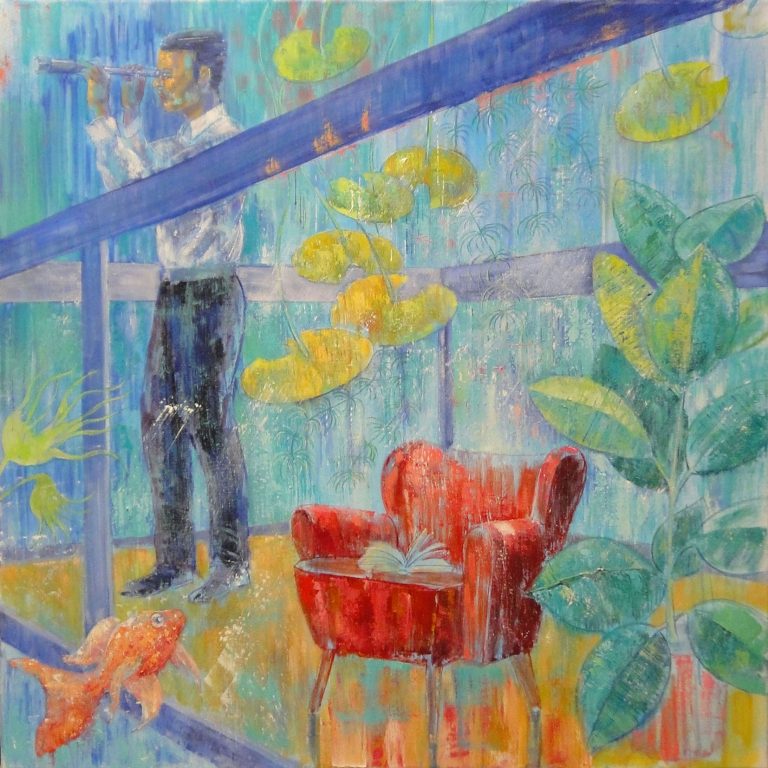 Waterman 1, oil on canvas, 100 x 100 cm